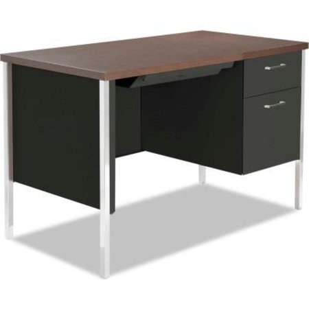 ALERA Alera Steel Desk - Single Right Pedestal - 45-1/4inW x 24inD x 29-1/2inH - Mocha/Black SD4524BM